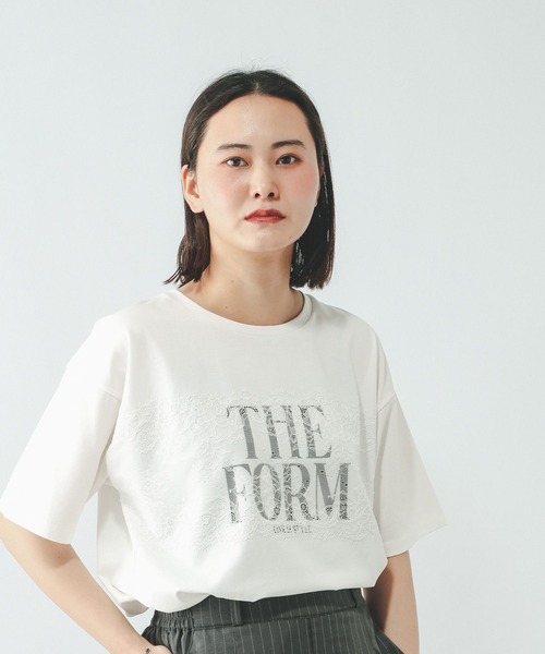 GLOBAL WORK（グローバルワーク）の「リッチクリーンレース半袖Tシャツ/910636（Tシャツ/カットソー・レディース・オフホワイト/スミクロ・LARGE/MEDIUM）」の6枚目の写真