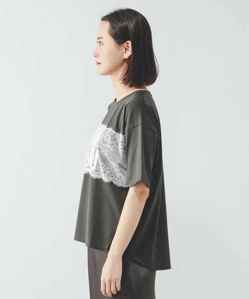 GLOBAL WORK（グローバルワーク）の「リッチクリーンレース半袖Tシャツ/910636（Tシャツ/カットソー・レディース・オフホワイト/スミクロ・LARGE/MEDIUM）」の13枚目の写真