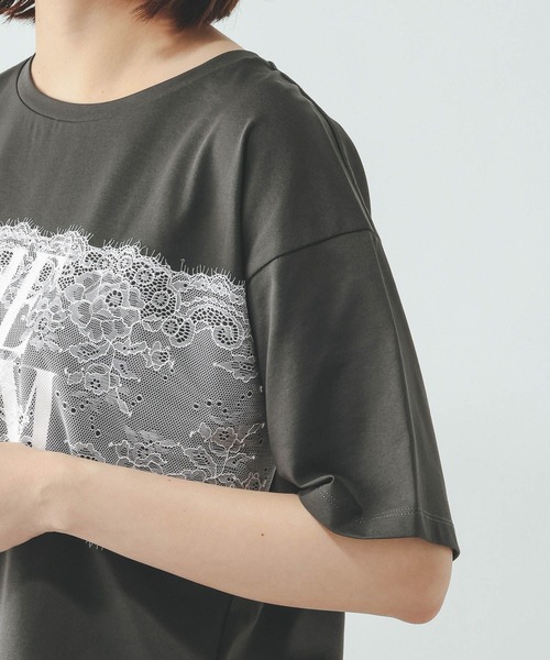 GLOBAL WORK（グローバルワーク）の「リッチクリーンレース半袖Tシャツ/910636（Tシャツ/カットソー・レディース・オフホワイト/スミクロ・LARGE/MEDIUM）」の17枚目の写真