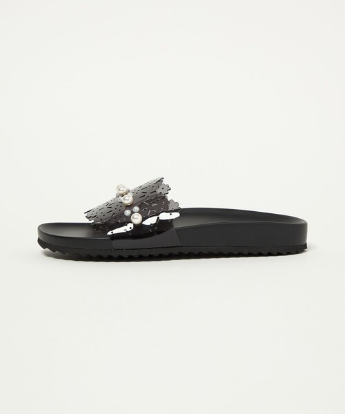 SY UNITED ARROWS(シーユナイテッドアローズ)の「<SY>レースライクスライド サンダル10↑(サンダル・レディース・ホワイト/ライトブルー/ブラック/グレー・22.5cm/23.5cm/24.5cm/25.5cm)」の3枚目の写真