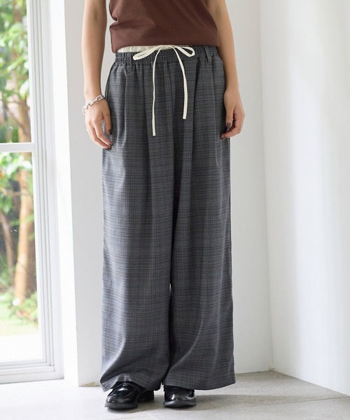 セール】《UNISEX》ダブルウエストチェックパンツ（その他パンツ