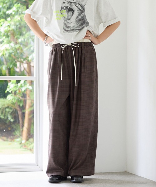PBLIM(ページボーイリム)の「《UNISEX》ダブルウエストチェックパンツ(その他パンツ・レディース・グレー/ブラウン・FREE)」の12枚目の写真