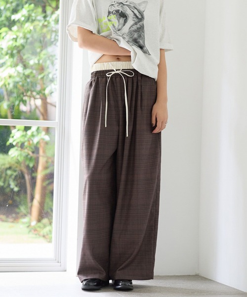 PBLIM(ページボーイリム)の「《UNISEX》ダブルウエストチェックパンツ(その他パンツ・レディース・グレー/ブラウン・FREE)」の13枚目の写真