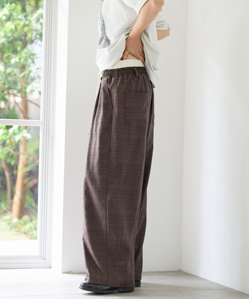 PBLIM(ページボーイリム)の「《UNISEX》ダブルウエストチェックパンツ(その他パンツ・レディース・グレー/ブラウン・FREE)」の15枚目の写真