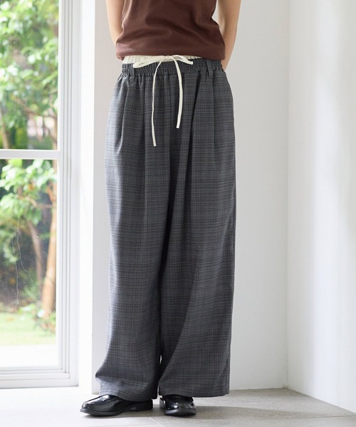 PBLIM(ページボーイリム)の「《UNISEX》ダブルウエストチェックパンツ(その他パンツ・レディース・グレー/ブラウン・FREE)」の3枚目の写真