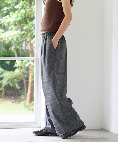 PBLIM(ページボーイリム)の「《UNISEX》ダブルウエストチェックパンツ(その他パンツ・レディース・グレー/ブラウン・FREE)」の4枚目の写真