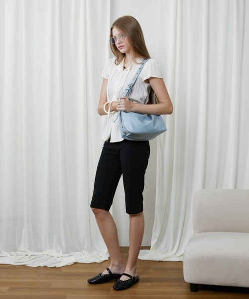 Rohwel（ローウェル）の「Sheer Collar Tie Top / シアーカラータイトップス（Tシャツ/カットソー・レディース・ホワイト/ブラック/ナチュラル・FREE）」の19枚目の写真