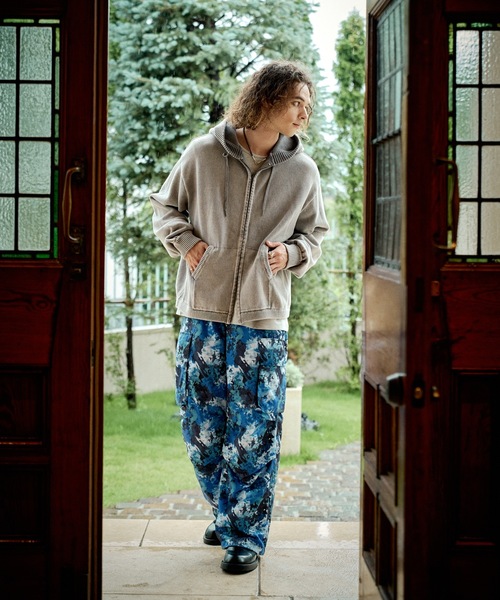 CASPER JOHN（キャスパージョン）の「Bio wash knit parka/バイオウォッシュニットパーカー（パーカー・メンズ・パープル/グレー・MEDIUM/SMALL/X-SMALL/LARGE）」の12枚目の写真