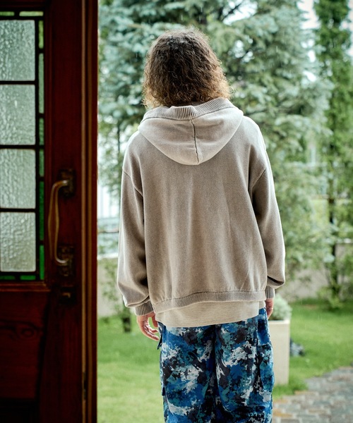 CASPER JOHN（キャスパージョン）の「Bio wash knit parka/バイオウォッシュニットパーカー（パーカー・メンズ・パープル/グレー・MEDIUM/SMALL/X-SMALL/LARGE）」の17枚目の写真