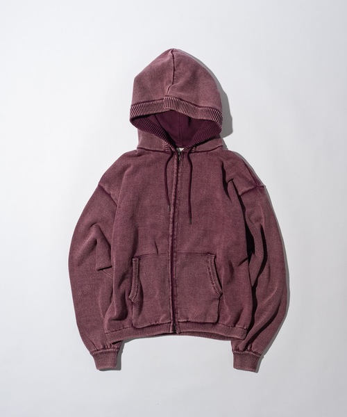 CASPER JOHN（キャスパージョン）の「Bio wash knit parka/バイオウォッシュニットパーカー（パーカー・メンズ・パープル/グレー・MEDIUM/SMALL/X-SMALL/LARGE）」の20枚目の写真