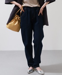 ウエストゴムテーパードデニムパンツ