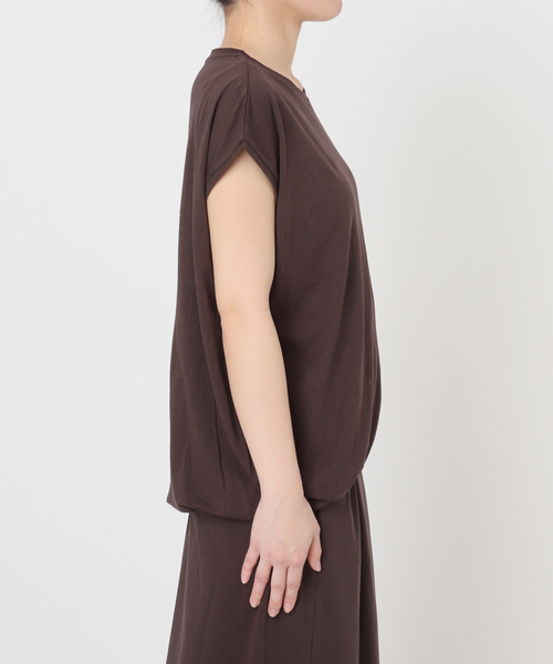 SLOBE IENA(スローブイエナ)の「《2枚セット/追加》ニュアンスカットソー×ナロースカートセットアップ(Tシャツ/カットソー・レディース・ブラック/ブラウン・38/36)」の14枚目の写真