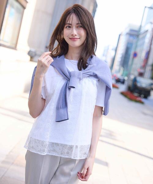 Reflect(リフレクト)の「【UVカット/接触冷感/手洗い可】ラッセルレースプルオーバー(Tシャツ/カットソー・レディース・ブラック/ホワイト・13/11/09/07)」の3枚目の写真