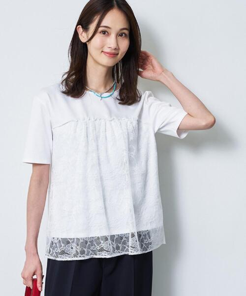 Reflect(リフレクト)の「【UVカット/接触冷感/手洗い可】ラッセルレースプルオーバー(Tシャツ/カットソー・レディース・ブラック/ホワイト・13/11/09/07)」の5枚目の写真