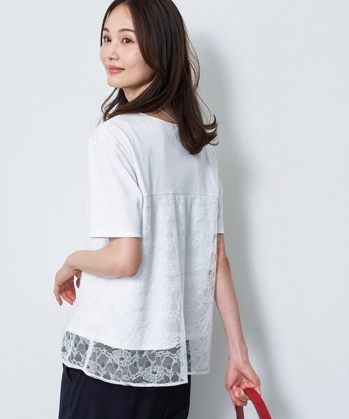 Reflect(リフレクト)の「【UVカット/接触冷感/手洗い可】ラッセルレースプルオーバー(Tシャツ/カットソー・レディース・ブラック/ホワイト・13/11/09/07)」の14枚目の写真