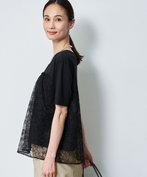Reflect(リフレクト)の「【UVカット/接触冷感/手洗い可】ラッセルレースプルオーバー(Tシャツ/カットソー・レディース・ブラック/ホワイト・13/11/09/07)」の19枚目の写真