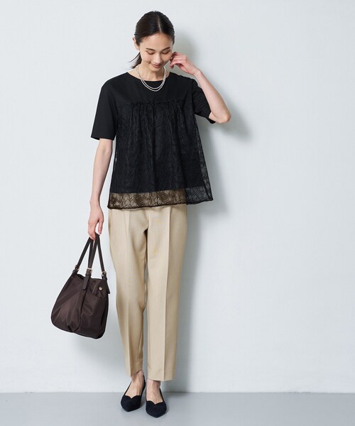 Reflect(リフレクト)の「【UVカット/接触冷感/手洗い可】ラッセルレースプルオーバー(Tシャツ/カットソー・レディース・ブラック/ホワイト・13/11/09/07)」の21枚目の写真