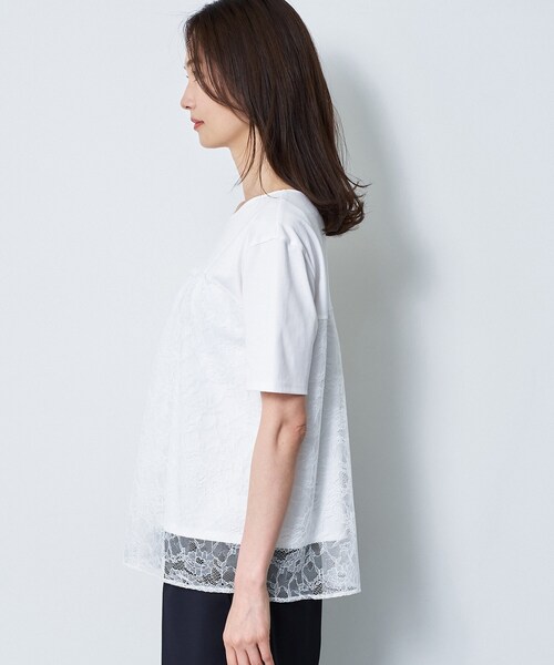 Reflect(リフレクト)の「【UVカット/接触冷感/手洗い可】ラッセルレースプルオーバー(Tシャツ/カットソー・レディース・ブラック/ホワイト・13/11/09/07)」の7枚目の写真