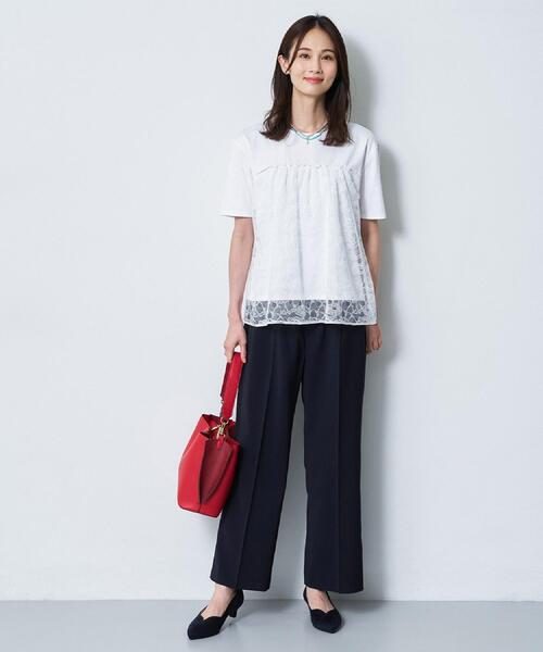 Reflect(リフレクト)の「【UVカット/接触冷感/手洗い可】ラッセルレースプルオーバー(Tシャツ/カットソー・レディース・ブラック/ホワイト・13/11/09/07)」の12枚目の写真