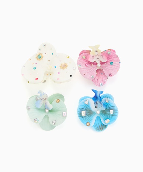 Casselini(キャセリーニ)の「Casselini(キャセリーニ)ビジューフラワー2Wayクリップ(2個セット)(バレッタ/ヘアクリップ・レディース・B/A・FREE)」の8枚目の写真