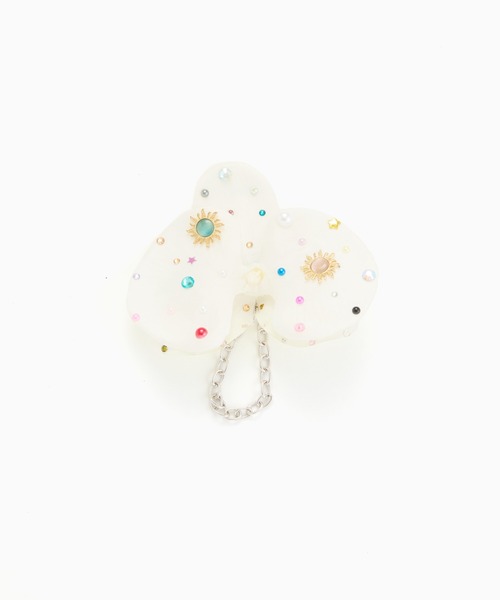 Casselini(キャセリーニ)の「Casselini(キャセリーニ)ビジューフラワー2Wayクリップ(2個セット)(バレッタ/ヘアクリップ・レディース・B/A・FREE)」の9枚目の写真