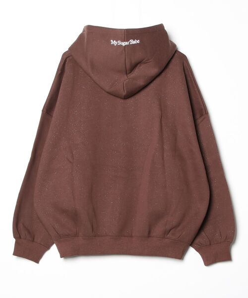 My sugar Babe（マイシュガーベイブ）の「line stone glitter hoodie（スウェット・メンズ・ダークブラウン/ネイビー・LARGE/MEDIUM）」の3枚目の写真