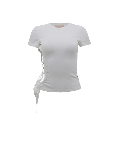 oddoneout(オッドワンアウト)の「SIDE OPEN STRING TOP WHITE(Tシャツ/カットソー・レディース・その他・FREE)」の1枚目の写真