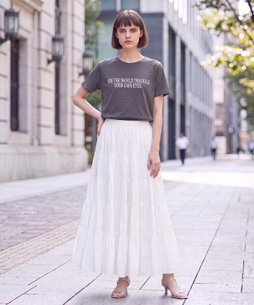 DRESSTERIOR（ドレステリア）の「箔プリント ロゴTシャツ（Tシャツ/カットソー・レディース・ホワイト/チャコールグレー/レッド系・38/34/36）」の8枚目の写真