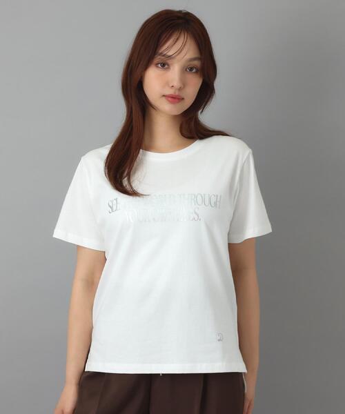 DRESSTERIOR（ドレステリア）の「箔プリント ロゴTシャツ（Tシャツ/カットソー・レディース・ホワイト/チャコールグレー/レッド系・38/34/36）」の11枚目の写真