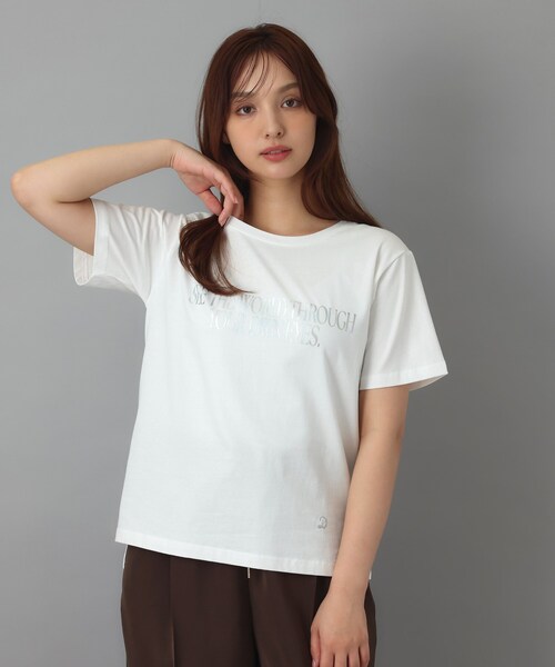 DRESSTERIOR（ドレステリア）の「箔プリント ロゴTシャツ（Tシャツ/カットソー・レディース・ホワイト/チャコールグレー/レッド系・38/34/36）」の12枚目の写真