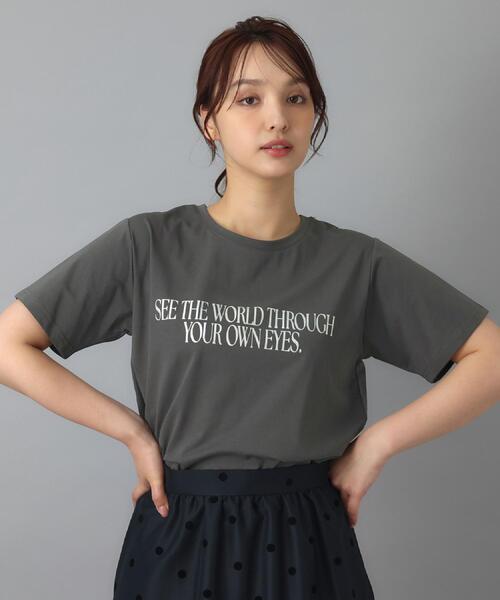 DRESSTERIOR（ドレステリア）の「箔プリント ロゴTシャツ（Tシャツ/カットソー・レディース・ホワイト/チャコールグレー/レッド系・38/34/36）」の16枚目の写真
