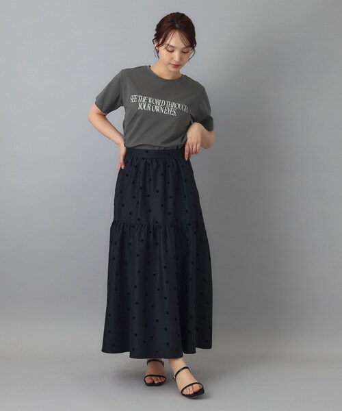 DRESSTERIOR（ドレステリア）の「箔プリント ロゴTシャツ（Tシャツ/カットソー・レディース・ホワイト/チャコールグレー/レッド系・38/34/36）」の19枚目の写真