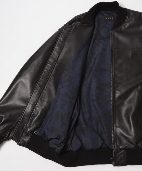 EKAL（エカル）の「SHEEP LEATHER JACKET（その他アウター・メンズ・ブラック・LARGE/MEDIUM）」の2枚目の写真