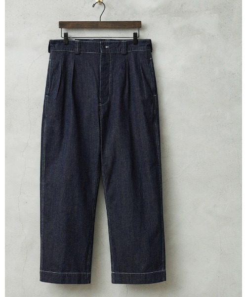 WAIPER.inc(ワイパーインク)の「WAIPER.inc フランス軍 M-52 トラウザー KURABO DENIM【WP1172】(デニムパンツ・メンズ・ネイビー系/ネイビー×ホワイト・24/26/25)」の1枚目の写真