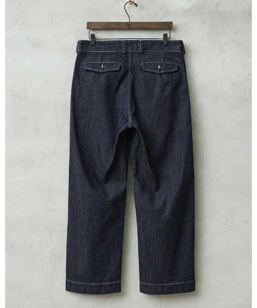 WAIPER.inc(ワイパーインク)の「WAIPER.inc フランス軍 M-52 トラウザー KURABO DENIM【WP1172】(デニムパンツ・メンズ・ネイビー系/ネイビー×ホワイト・24/26/25)」の14枚目の写真