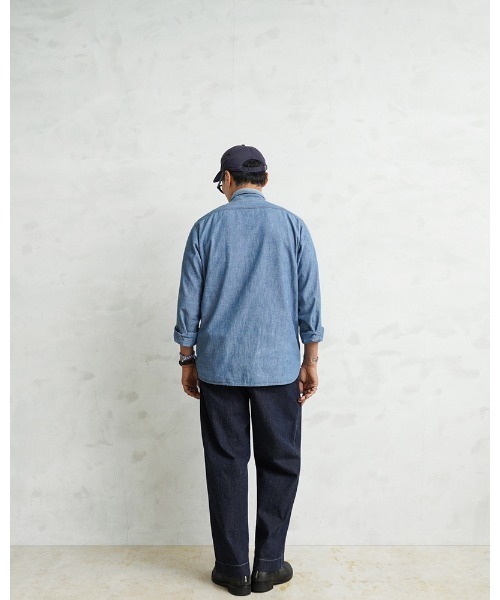 WAIPER.inc(ワイパーインク)の「WAIPER.inc フランス軍 M-52 トラウザー KURABO DENIM【WP1172】(デニムパンツ・メンズ・ネイビー系/ネイビー×ホワイト・24/26/25)」の8枚目の写真
