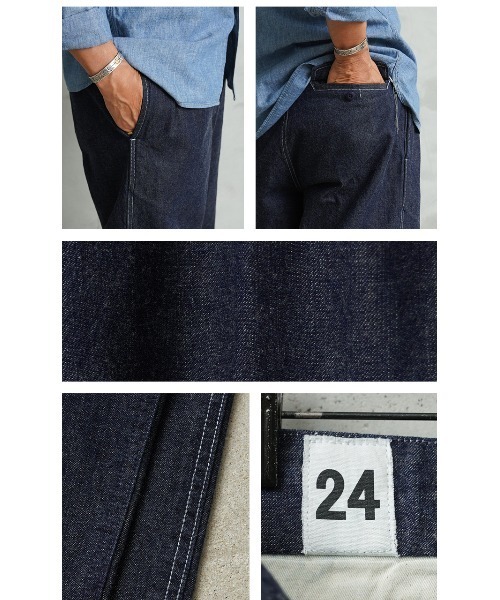 WAIPER.inc(ワイパーインク)の「WAIPER.inc フランス軍 M-52 トラウザー KURABO DENIM【WP1172】(デニムパンツ・メンズ・ネイビー系/ネイビー×ホワイト・24/26/25)」の13枚目の写真