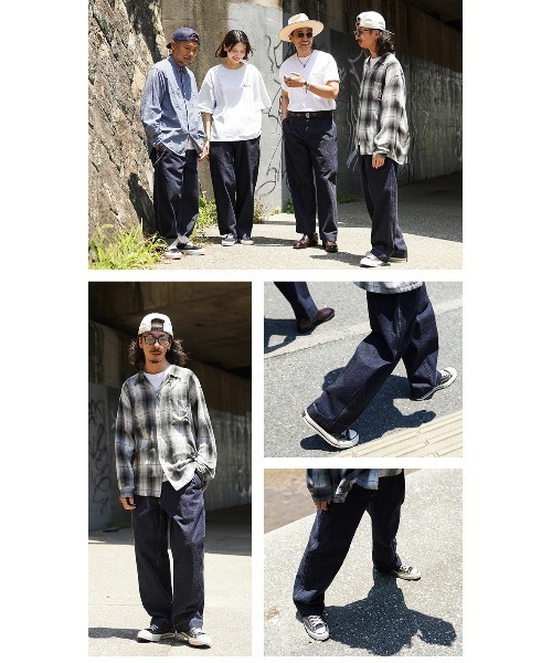 WAIPER.inc(ワイパーインク)の「WAIPER.inc フランス軍 M-52 トラウザー KURABO DENIM【WP1172】(デニムパンツ・メンズ・ネイビー系/ネイビー×ホワイト・24/26/25)」の3枚目の写真