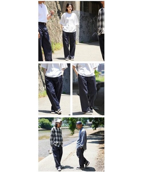 WAIPER.inc(ワイパーインク)の「WAIPER.inc フランス軍 M-52 トラウザー KURABO DENIM【WP1172】(デニムパンツ・メンズ・ネイビー系/ネイビー×ホワイト・24/26/25)」の6枚目の写真