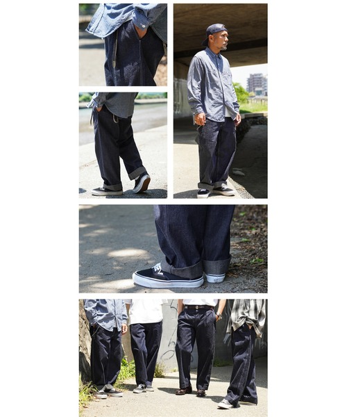 WAIPER.inc(ワイパーインク)の「WAIPER.inc フランス軍 M-52 トラウザー KURABO DENIM【WP1172】(デニムパンツ・メンズ・ネイビー系/ネイビー×ホワイト・24/26/25)」の7枚目の写真