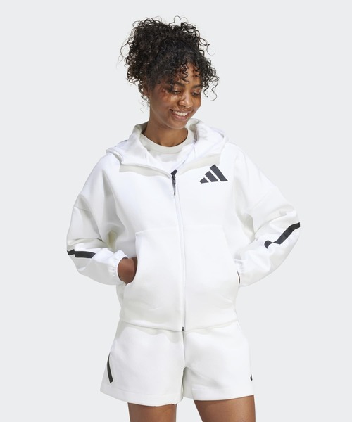 adidas（アディダス）の「adidas Z.N.E. フルジップパーカー / アディダス adidas（パーカー・レディース・ホワイト・XX-LARGE/LARGE/MEDIUM/SMALL/X-LARGE/X-SMALL）」の5枚目の写真