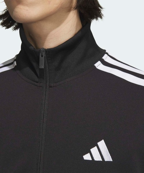 adidas(アディダス)の「スリーストライプス レギュラーフィット ダブルニット トラックジャケット/ ジャージ / アディダス adidas(ジャージ・メンズ・ブラック×ホワイト・XX-LARGE/3XL/LARGE/MEDIUM/SMALL/X-LARGE)」の3枚目の写真