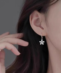 シルバーフラワーモチーフピアス/両耳用/レディース(T3)
