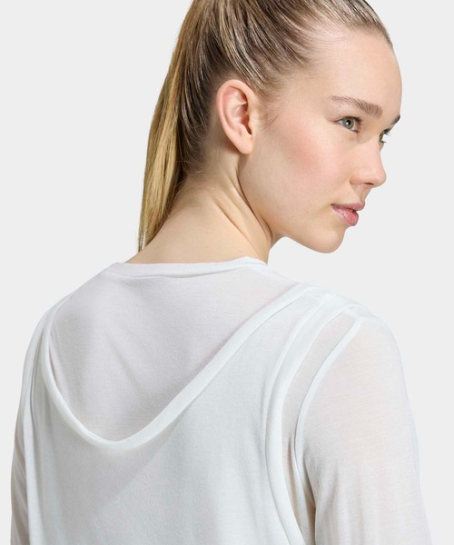 adidas(アディダス)の「SOFT LUX シアー トップス 長袖 / ロンT / アディダス adidas(Tシャツ/カットソー・レディース・ホワイト・XX-LARGE/LARGE/MEDIUM/SMALL/X-LARGE/X-SMALL)」の3枚目の写真
