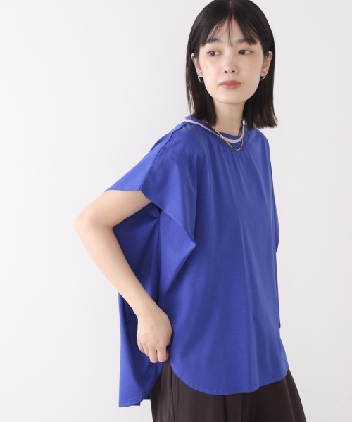 Bou Jeloud(ブージュルード)の「衿ラインプルオーバー(Tシャツ/カットソー・レディース・ブルー/オレンジ/オフホワイト・FREE)」の3枚目の写真