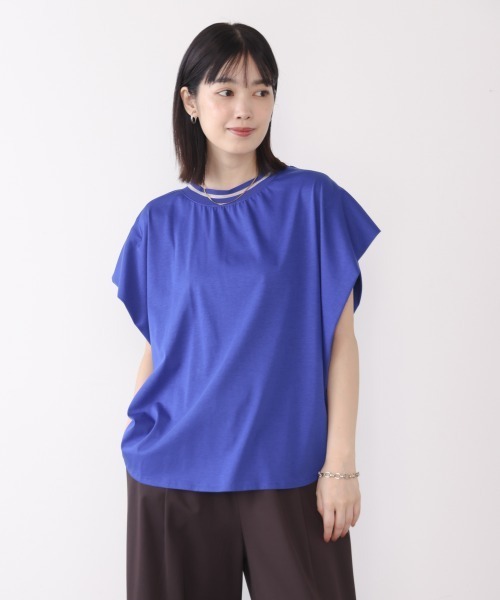 Bou Jeloud(ブージュルード)の「衿ラインプルオーバー(Tシャツ/カットソー・レディース・ブルー/オレンジ/オフホワイト・FREE)」の4枚目の写真