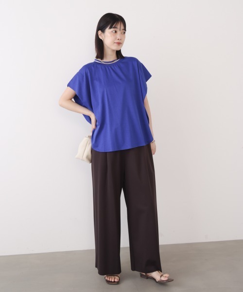 Bou Jeloud(ブージュルード)の「衿ラインプルオーバー(Tシャツ/カットソー・レディース・ブルー/オレンジ/オフホワイト・FREE)」の5枚目の写真