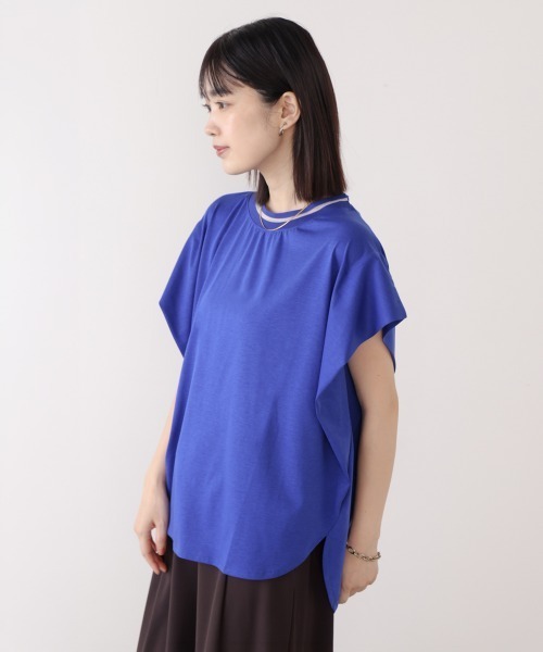 Bou Jeloud(ブージュルード)の「衿ラインプルオーバー(Tシャツ/カットソー・レディース・ブルー/オレンジ/オフホワイト・FREE)」の6枚目の写真