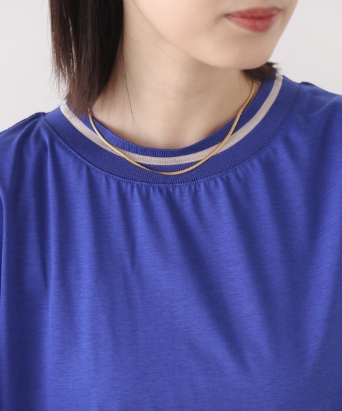 Bou Jeloud(ブージュルード)の「衿ラインプルオーバー(Tシャツ/カットソー・レディース・ブルー/オレンジ/オフホワイト・FREE)」の12枚目の写真
