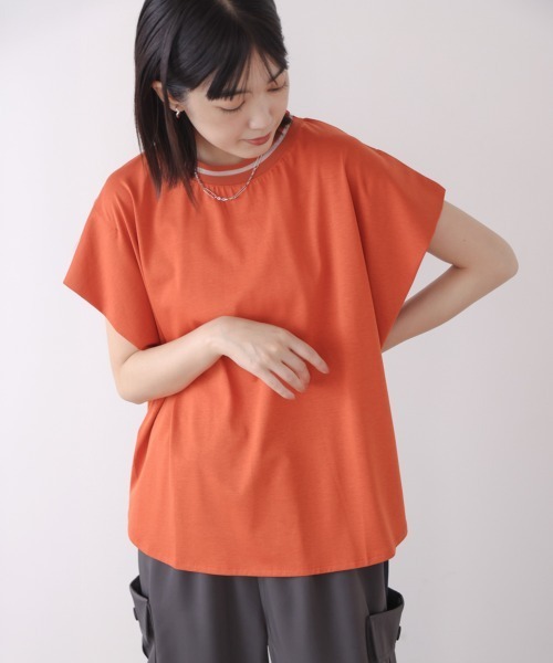 Bou Jeloud(ブージュルード)の「衿ラインプルオーバー(Tシャツ/カットソー・レディース・ブルー/オレンジ/オフホワイト・FREE)」の15枚目の写真